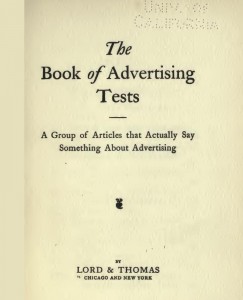 Book of Advertising Tests The Book of Advertising Tests